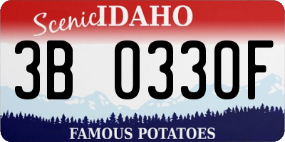 ID license plate 3B0330F