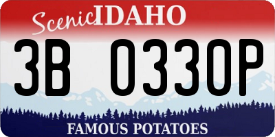 ID license plate 3B0330P