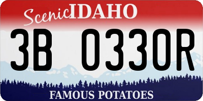 ID license plate 3B0330R