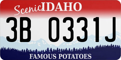 ID license plate 3B0331J