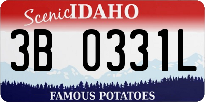ID license plate 3B0331L