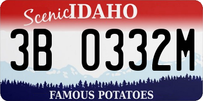 ID license plate 3B0332M