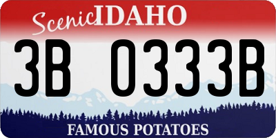 ID license plate 3B0333B