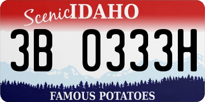 ID license plate 3B0333H