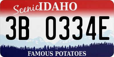 ID license plate 3B0334E