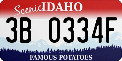 ID license plate 3B0334F