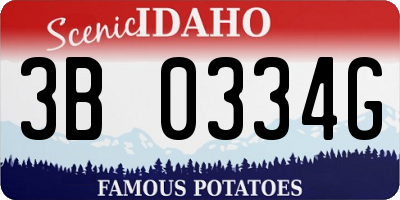 ID license plate 3B0334G
