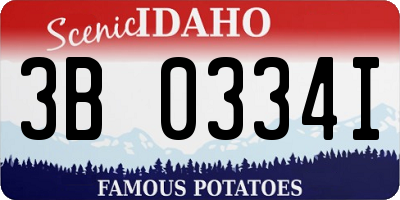 ID license plate 3B0334I