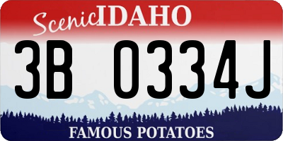 ID license plate 3B0334J