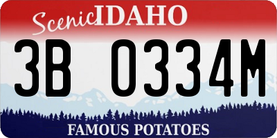 ID license plate 3B0334M