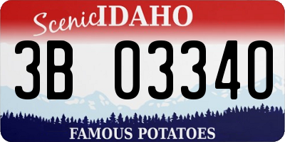 ID license plate 3B0334O