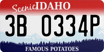 ID license plate 3B0334P