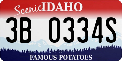 ID license plate 3B0334S