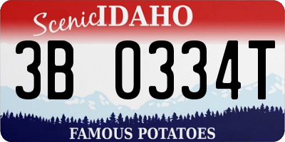 ID license plate 3B0334T