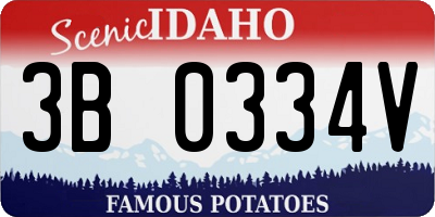 ID license plate 3B0334V