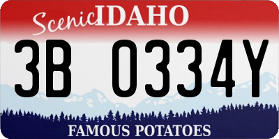 ID license plate 3B0334Y