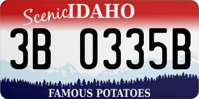 ID license plate 3B0335B