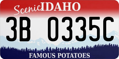 ID license plate 3B0335C