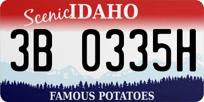 ID license plate 3B0335H