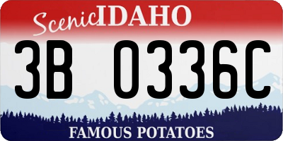 ID license plate 3B0336C