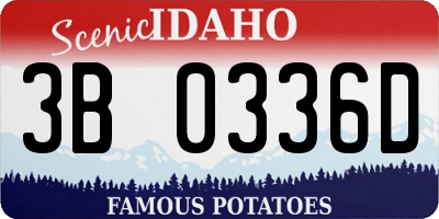 ID license plate 3B0336D