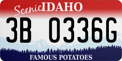 ID license plate 3B0336G
