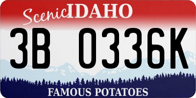 ID license plate 3B0336K