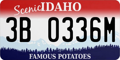 ID license plate 3B0336M