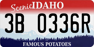 ID license plate 3B0336R