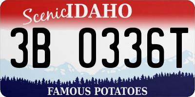 ID license plate 3B0336T