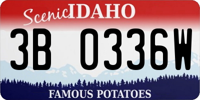 ID license plate 3B0336W