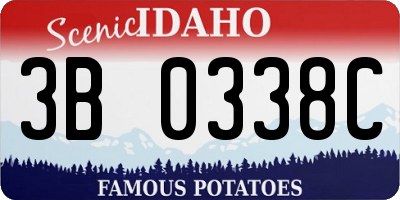 ID license plate 3B0338C