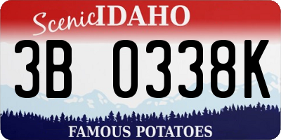 ID license plate 3B0338K