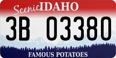ID license plate 3B0338O