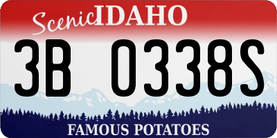ID license plate 3B0338S