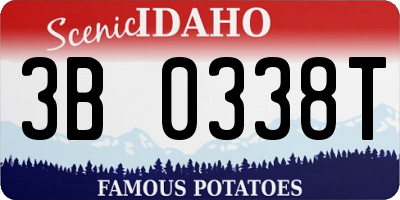 ID license plate 3B0338T