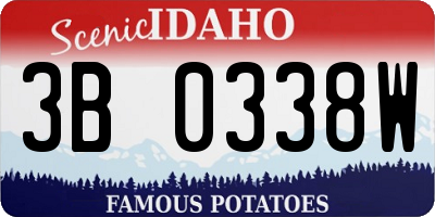 ID license plate 3B0338W