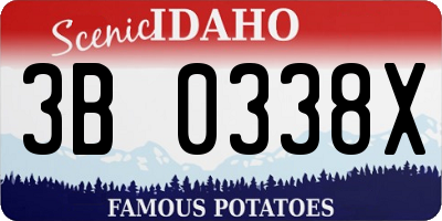ID license plate 3B0338X