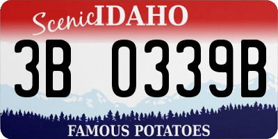 ID license plate 3B0339B