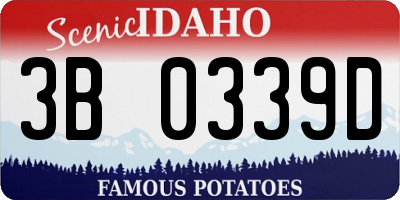 ID license plate 3B0339D