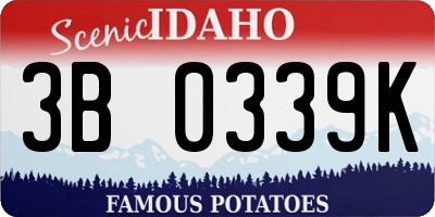 ID license plate 3B0339K