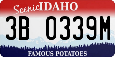 ID license plate 3B0339M