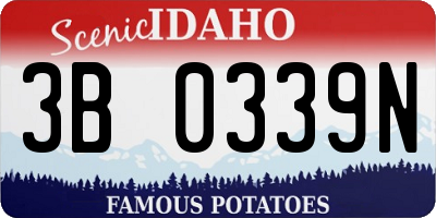 ID license plate 3B0339N