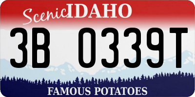 ID license plate 3B0339T