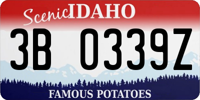 ID license plate 3B0339Z