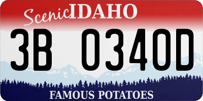 ID license plate 3B0340D