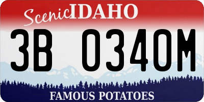 ID license plate 3B0340M