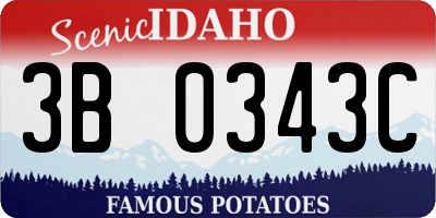 ID license plate 3B0343C