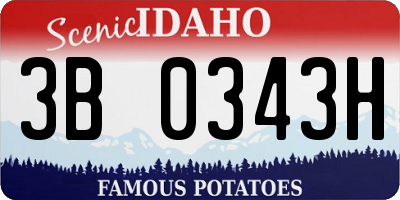 ID license plate 3B0343H