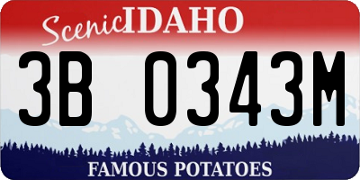 ID license plate 3B0343M